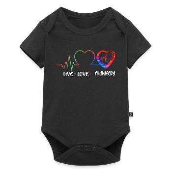 Nurse Midwife Birth Worker Live - Baby Premium Kurzarmbody - Schwarz - Vorne