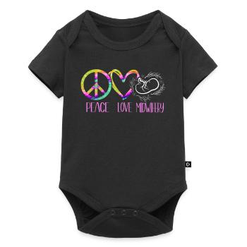 Nurse Midwife Birth Worker Tie Dye - Baby Premium Kurzarmbody - Schwarz - Vorne