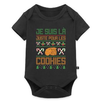 Noel Je Suis Là Juste Pour Les Cookies Noël Femme - Body à manches courtes Premium Bébé - noir - Devant