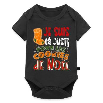 Noël Je Suis Là Juste Pour Les Cookies De Noel - Body à manches courtes Premium Bébé - noir - Devant