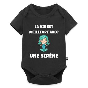 Humour petite sirène - Body à manches courtes Premium Bébé - noir - Devant
