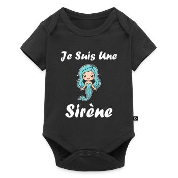 Enfant citation sirène - Body à manches courtes Premium Bébé - noir - Devant