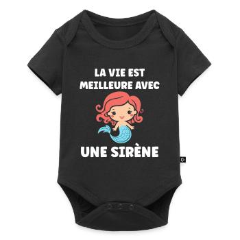 Humour petite sirène - Body à manches courtes Premium Bébé - noir - Devant