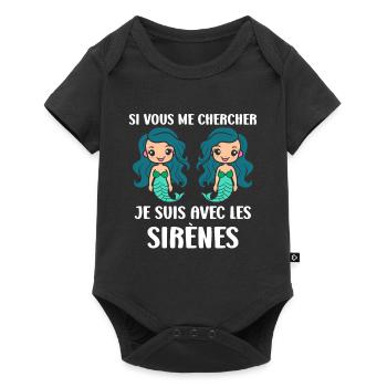 Humour petite sirène - Body à manches courtes Premium Bébé - noir - Devant
