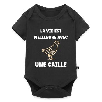 Humour Cailles oiseaux Petite caille - Body à manches courtes Premium Bébé - noir - Devant