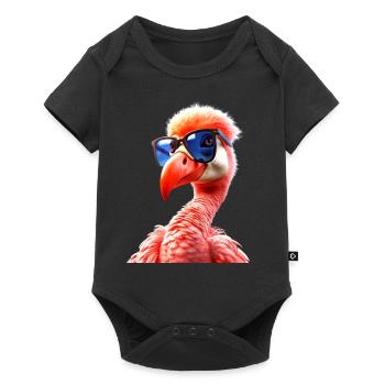 Flamant rose Lunettes de soleil Pink Love Pink Flamingos - Body à manches courtes Premium Bébé - noir - Devant