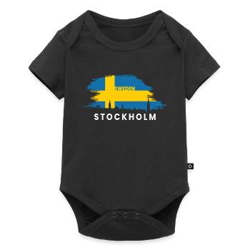 Suède Suède Suède Stockholm - Body à manches courtes Premium Bébé - noir - Devant
