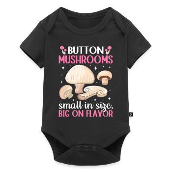 Champignons- Mushrooms- Pilze Geschenkidee - Baby Premium Kurzarmbody - Schwarz - Vorne