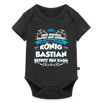 Bastian Name Design - Baby Premium Kurzarmbody - Schwarz - Vorne