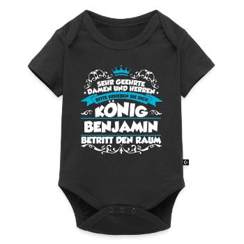 Benjamin Name Design - Baby Premium Kurzarmbody - Schwarz - Vorne