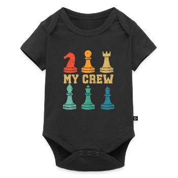 Meine Mannschaft Schachspieler Lustiges Retro - Baby Premium Kurzarmbody - Schwarz - Vorne
