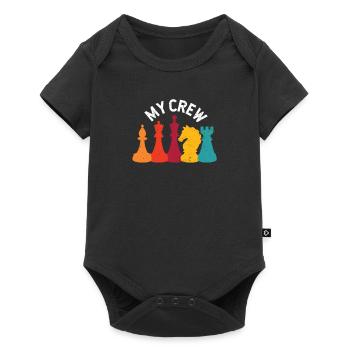 Meine Mannschaft Schachspieler Lustiges Retro - Baby Premium Kurzarmbody - Schwarz - Vorne