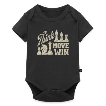 Think Move Win Jeu de société drôle de joueur d’échecs - Body à manches courtes Premium Bébé - noir - Devant