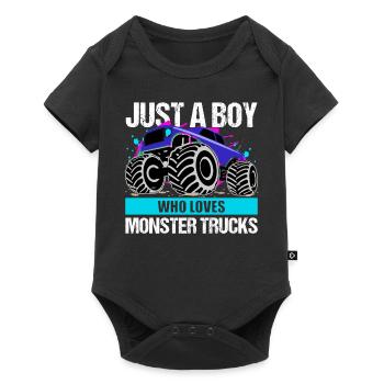 Boys Monster Truck Passion Gift - Baby Premium short-sleeve bodysuit - black - Front