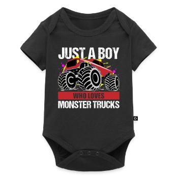 Boys Monster Truck Passion Gift - Baby Premium short-sleeve bodysuit - black - Front