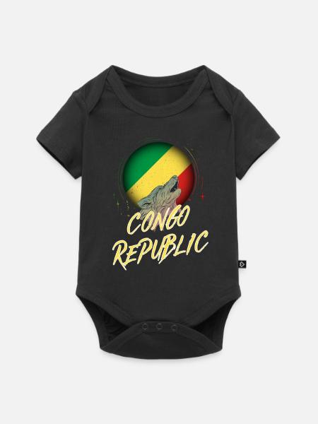 Kongo Republik - Baby Premium Kurzarmbody - Schwarz