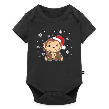 Monkey Christmas Winter Animals Monkey - Baby Premium short-sleeve bodysuit - black - Front