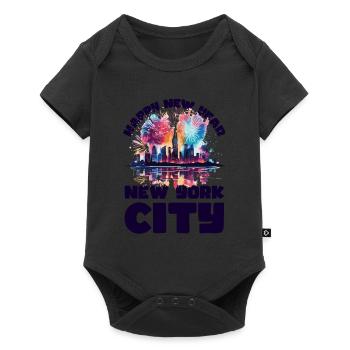Happy New Year with fireworks in New York - Baby Premium short-sleeve bodysuit - black - Front