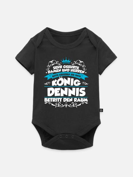 Dennis Name Design - Baby Premium Kurzarmbody - Schwarz