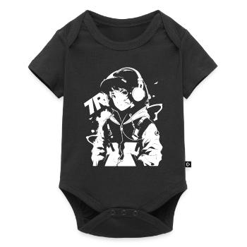 Le cool Cyberpunk Style Anime Boy Otaku de Shibuya - Body à manches courtes Premium Bébé - noir - Devant