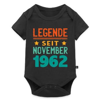 November 1962 Legende seit 61 Jahren Mann Frau - Baby Premium Kurzarmbody - Schwarz - Vorne