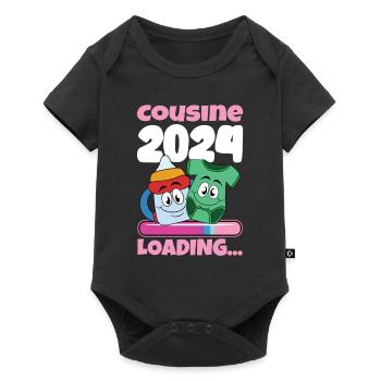 Cousine werden Cousine 2024 - Baby Premium Kurzarmbody - Schwarz - Vorne