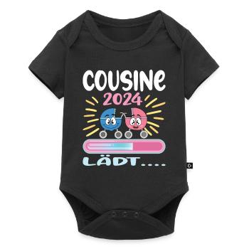Cousine werden Cousine 2024 - Baby Premium Kurzarmbody - Schwarz - Vorne