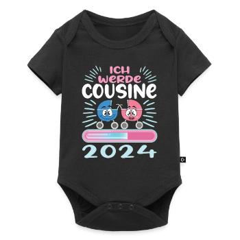 Cousine werden Cousine 2024 - Baby Premium Kurzarmbody - Schwarz - Vorne