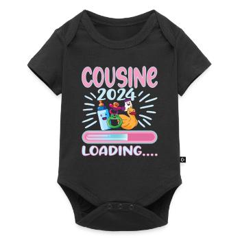 Cousine werden Cousine 2024 - Baby Premium Kurzarmbody - Schwarz - Vorne