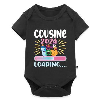 Cousine werden Cousine 2024 - Baby Premium Kurzarmbody - Schwarz - Vorne