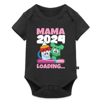 Mama 2024 werdende Mutter Schwangerschaft - Baby Premium Kurzarmbody - Schwarz - Vorne