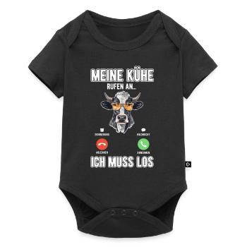 Meine Kühe Rufen An - Baby Premium Kurzarmbody - Schwarz - Vorne