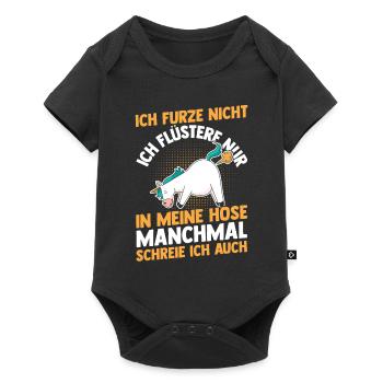 Ich Furze Nicht Einhorn - Baby Premium Kurzarmbody - Schwarz - Vorne