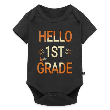 Coloré Bonjour 1ère année et l’école en tant qu’élèves de première année - Body à manches courtes Premium Bébé - noir - Devant