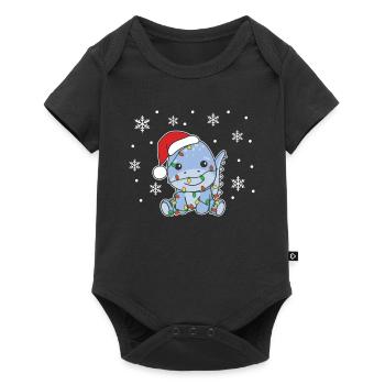 Dino Christmas Winter Animals Dinos - Baby Premium short-sleeve bodysuit - black - Front