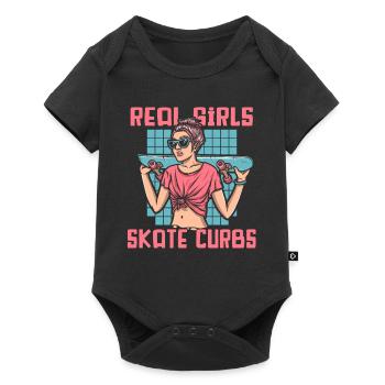 Real Girls Skate Curbs Skaterboy Skatepark Skater - Baby Premium Kurzarmbody - Schwarz - Vorne
