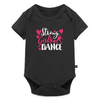 Forte fille amateur de danse. Drôle de danse - Body à manches courtes Premium Bébé - noir - Devant