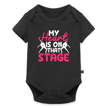 Mon cœur est sur cette scène en train de danser le hip hop drôle - Body à manches courtes Premium Bébé - noir - Devant