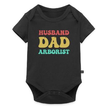 Ehemann. Papa. Baumpfleger. Papa Holzfäller - Baby Premium Kurzarmbody - Schwarz - Vorne