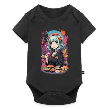 Anime Sushi e-Girl Goth Pastel Style Design - Body à manches courtes Premium Bébé - noir - Devant