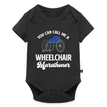 Vous pouvez m’appeler un marathonien en fauteuil roulant avec - Body à manches courtes Premium Bébé - noir - Devant