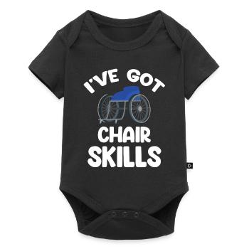 J’ai des compétences de chaise drôle paralympique - Body à manches courtes Premium Bébé - noir - Devant