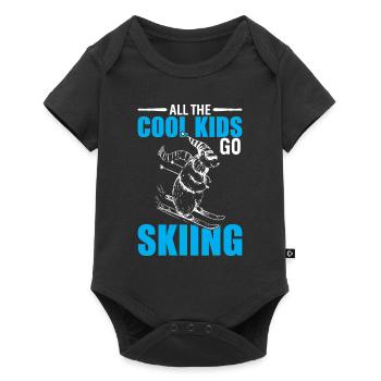 Alle Coolen Kids Gehen Skifahren - Baby Premium Kurzarmbody - Schwarz - Vorne