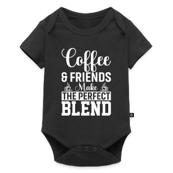 Coffee and friends are the perfect mix - Baby Premium short-sleeve bodysuit - black - Front