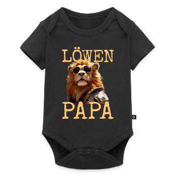 Lion Papa Papa Papa Fête des Pères Père Sauvage Lion - Body à manches courtes Premium Bébé - noir - Devant