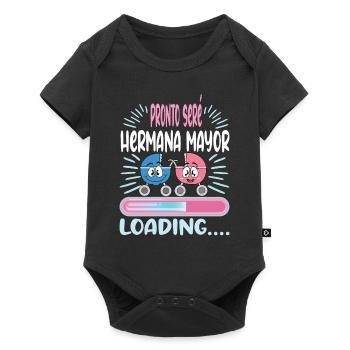 Schwester 2024 Hermana Mayor 2024 - Baby Premium Kurzarmbody - Schwarz - Vorne