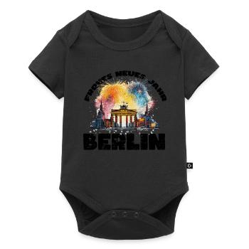 Bonne année avec feux d’artifice à Berlin - Body à manches courtes Premium Bébé - noir - Devant