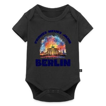 Bonne année avec feux d’artifice à Berlin - Body à manches courtes Premium Bébé - noir - Devant