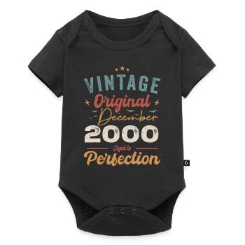 Vintage Birthday - December 2000 - Gift Idea - Baby Premium short-sleeve bodysuit - black - Front