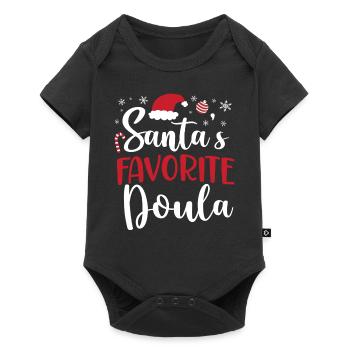 Doula Birth Worker Christmas - Baby Premium Kurzarmbody - Schwarz - Vorne
